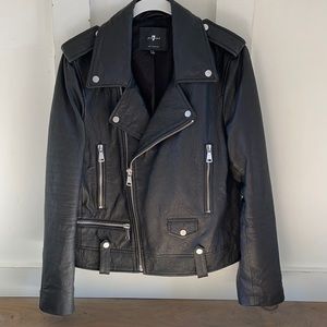 7 for all mankind Genuine Leather Biker Jacket